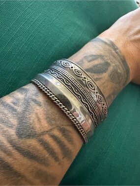 Sterling Silver Stackable Bangle Bracelet Set - Women's